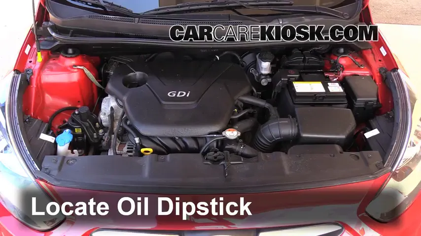 2013 Hyundai Accent GLS 1.6L 4 Cyl. Oil Check Oil Level